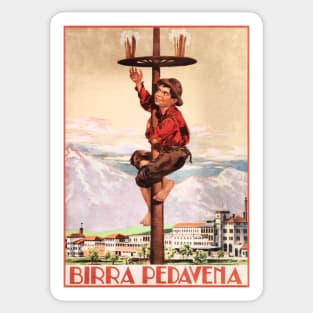 BIRRA PEDAVENA 1920 Vintage Italian Alcoholic Beer Lager Advertisement Sticker